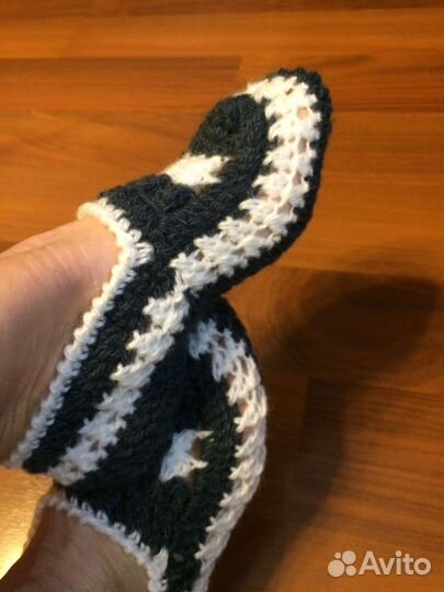 Вязанные тапочки-следки, пинетки