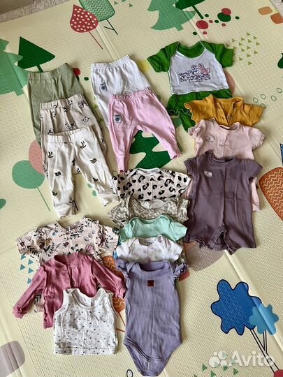 Вещи пакетом на девочку с рождения и до 68 размера