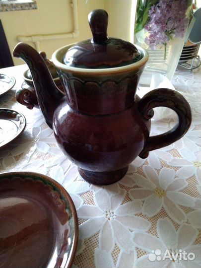 Чайный сервиз зик, Майолика, декор, СССР, антиквар