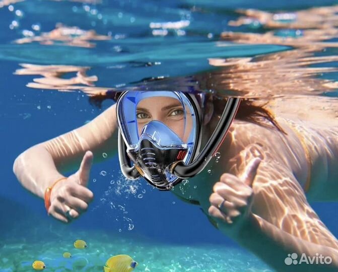 Маска для снорклинга с двумя трубками