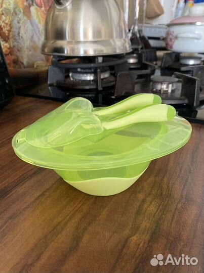 Тарелка baby go с крышкой, ложкой и вилкой