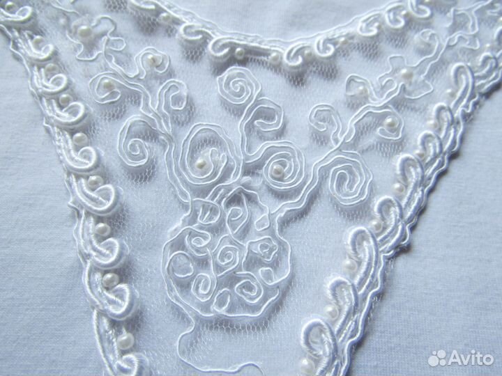 Белая блузка для девочки водолазка 134