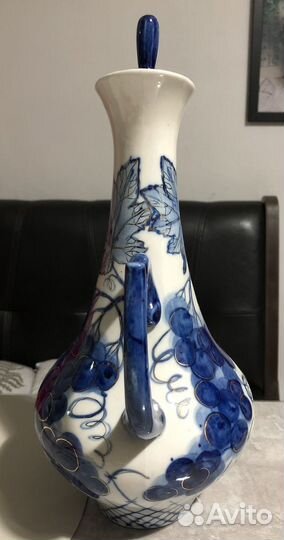 Кувшин кобальт позолота для вина воды фарфор