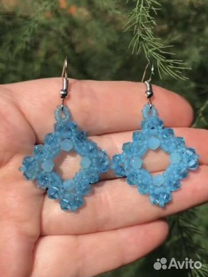 Серьги из бисера ручная работа