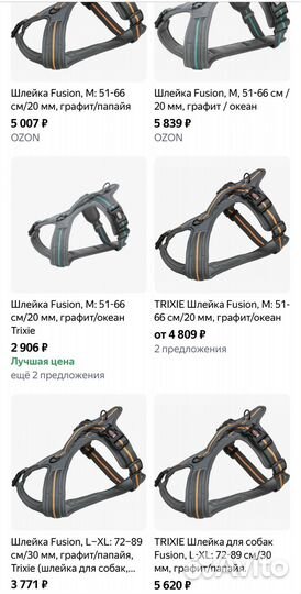 Шлейка Fusion, S-M: 45-54 см/20 мм, графит/папайя