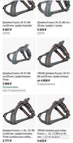 Шлейка Fusion, S-M: 45-54 см/20 мм, графит/папайя