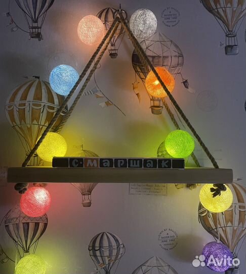 Полка подвесная на канатах