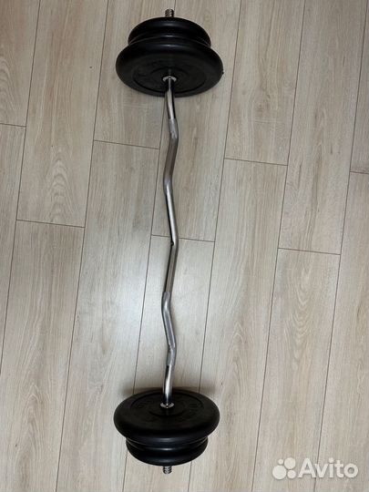 Штанга, кривой гриф 45 кг