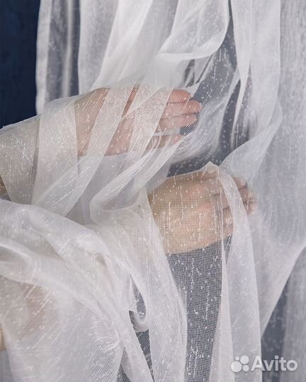 Тюль селена айвори готовый на окна пошив