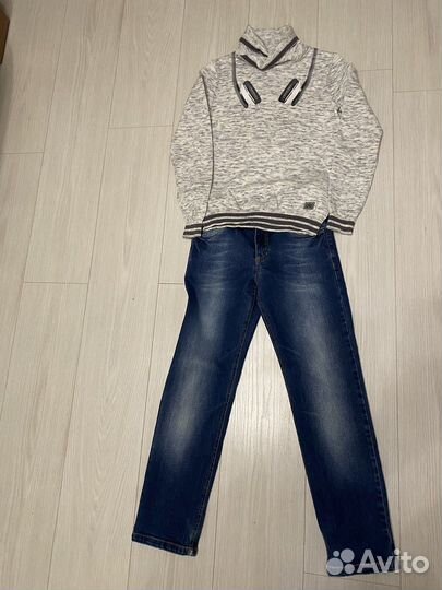 Джинсы и джемпер для мальчика р.146
