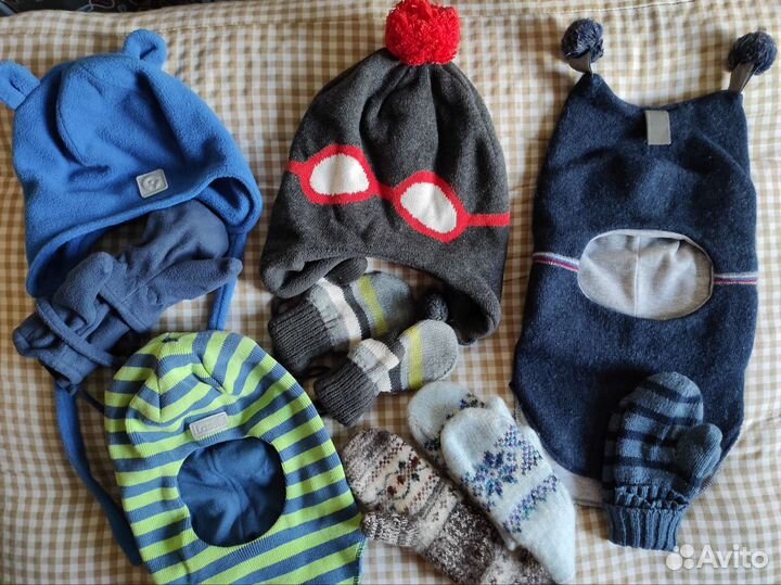 Шапка шлем варежки