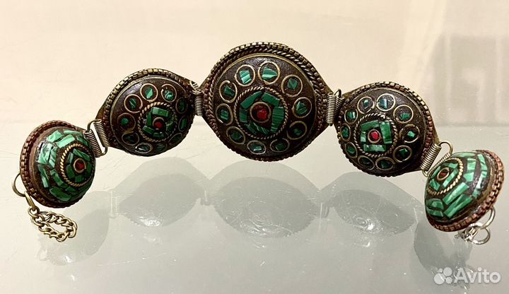 Браслет,камни,латунь