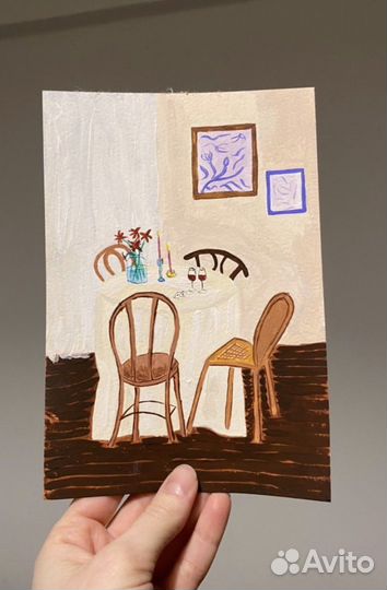 Картины гуашью и акварелью