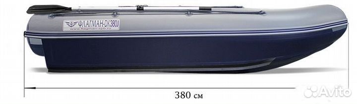 Лодка «флагман – DK 380J» синий/серый