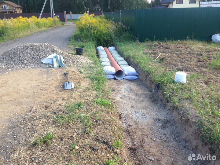 Благоустройство участка, дренаж, ливневка