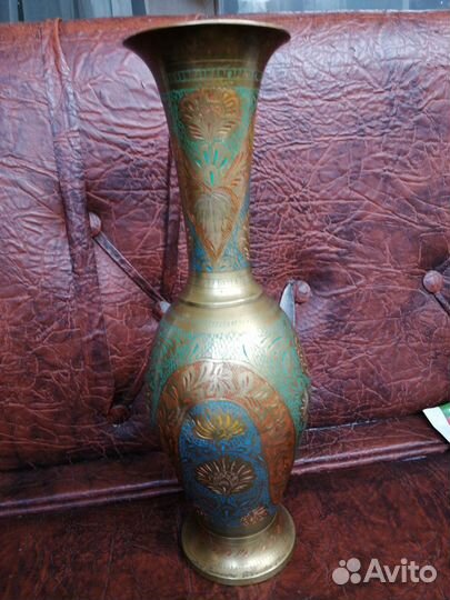 Ваза Индия латунь эмали