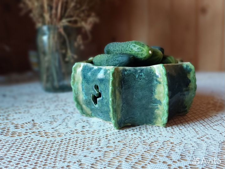 Керамическая Ваза для фруктов / Клубочница