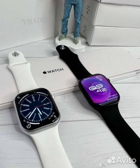 Apple watch 8\9 41\45 mm с яблоком при включении