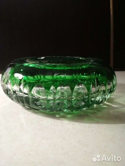 Пeпельницa, винтаж, цвeтной xpусталь 