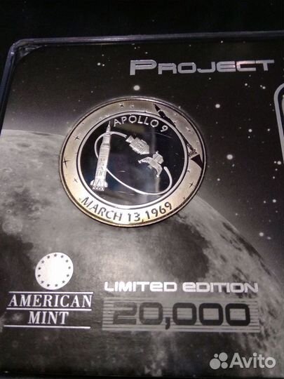 Настольная медаль 40 лет полета на луну