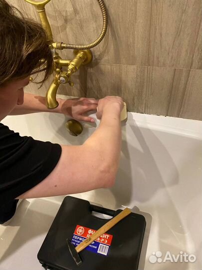 Реставрация ванн жидким акрилом, частный мастер