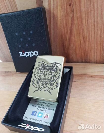Зажигалка zippo с гравировкой Harley-Davidson Moto