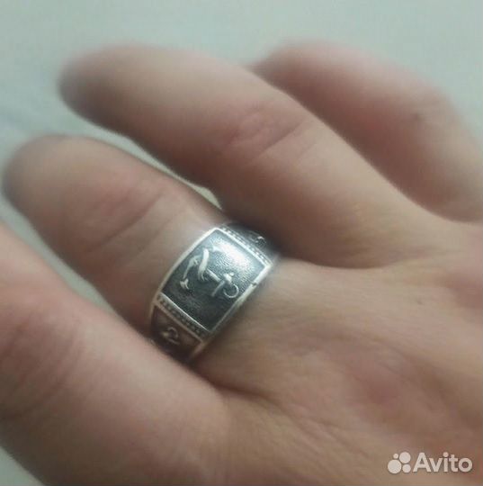 Серебряная печатка Якорь