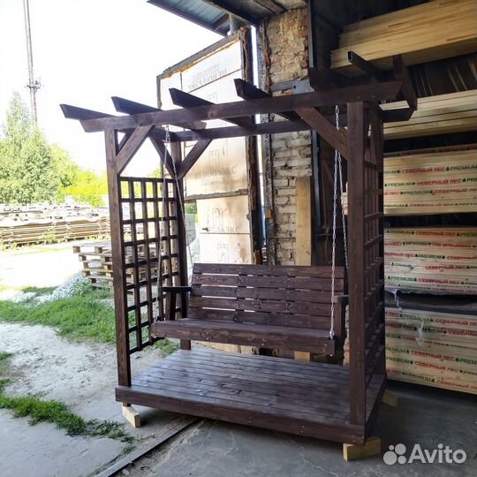 Качели пергола. Садовые качели
