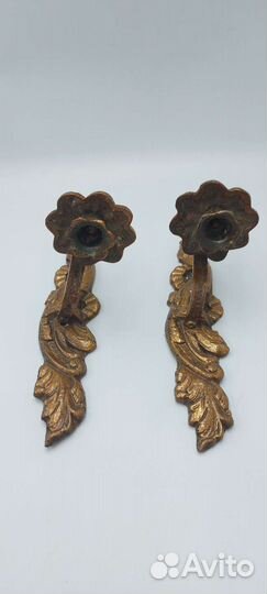 Антикварные на стенные бронзовые подсвечники