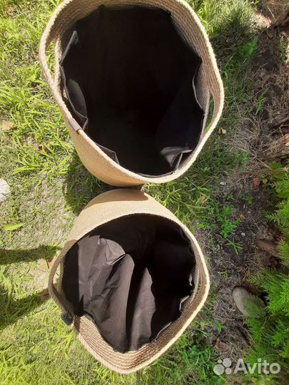 Корзина бельевая из джута