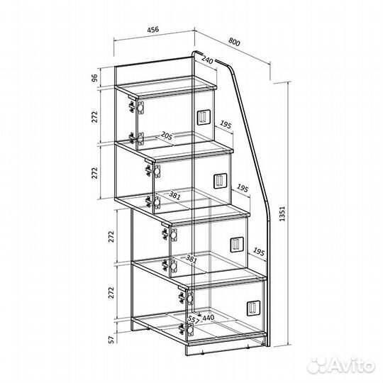 Кровать чердак LD-C605.3 + лесенка комод
