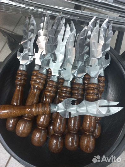 Шампура из нержавейки деревянной ручкой