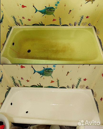 Реставрация ванн жидк эмалью или мрамором в 2 слоя