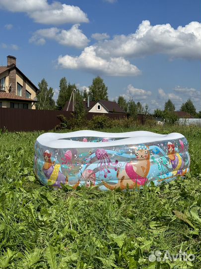 Бассейн с надувным мягким дном intex