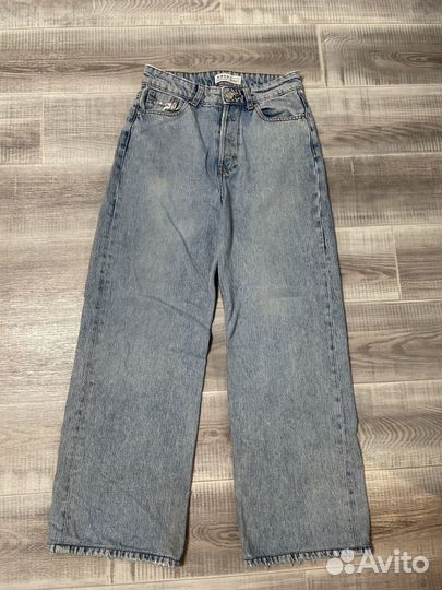 Джинсы голубые широкие