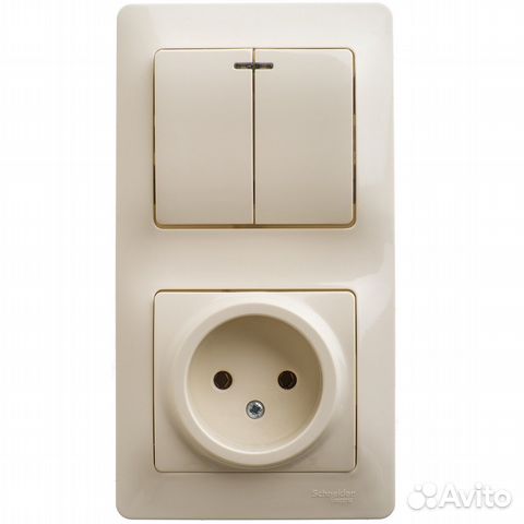 Выключатель Schneider Electric Glossa двухклавишны