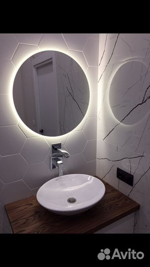 Зеркало круглое 60см.парящее с подсветкой