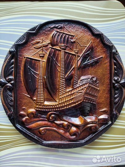 Панно настенное из гипса картины рог