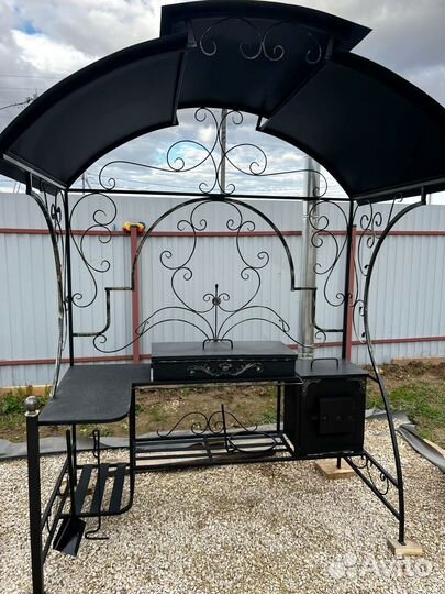 Мангал с печью под казан