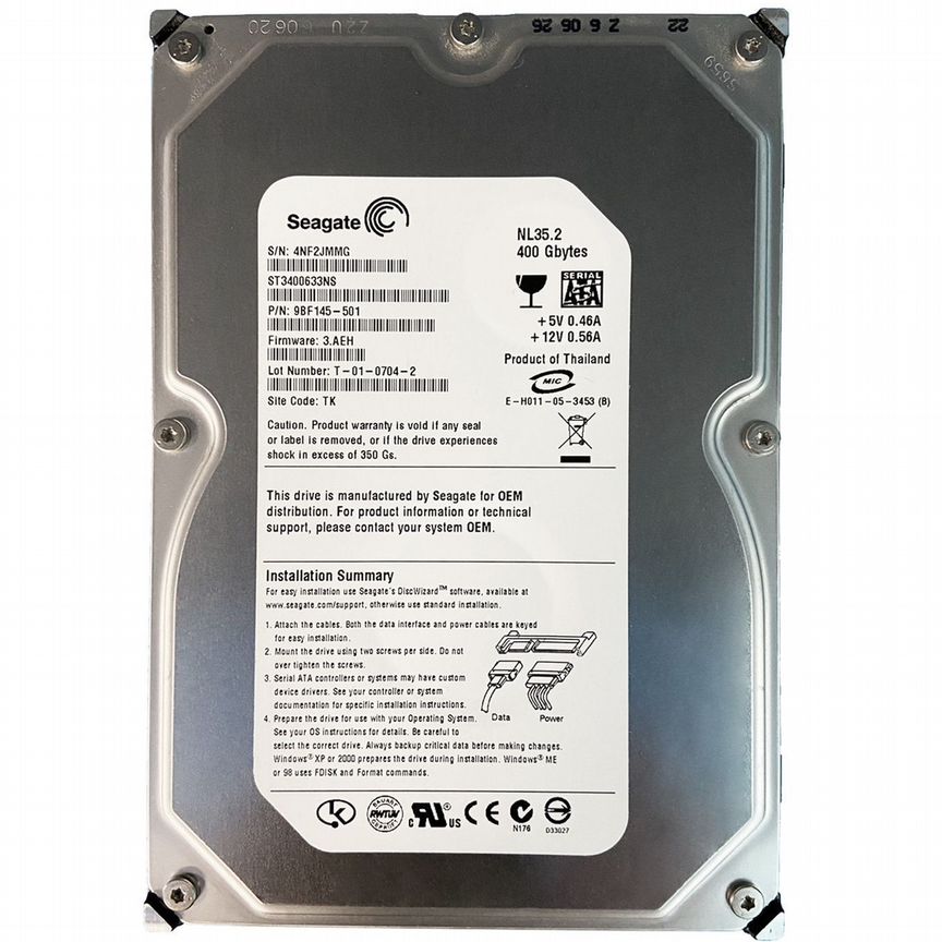 [ST3400633NS] Жесткий Диск Seagate 400gb Sata3,5 St3400633ns