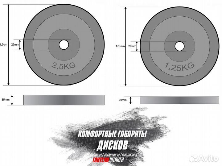 Новые битумные гантели 2х15 кг