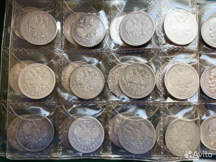 Николаевские рубли 67 штук 1 рубль Николай 2