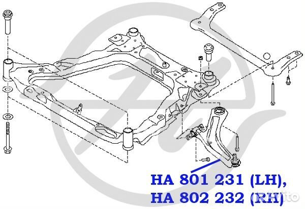 Рычаг передней подвески, нижний, левый qashqai, (t