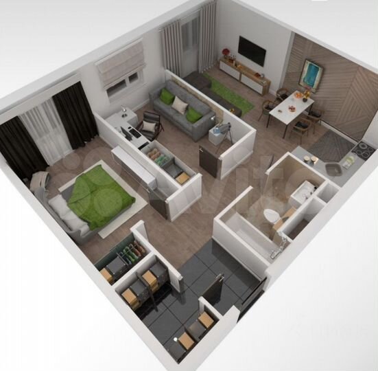 2-к. квартира, 64,3 м², 17/25 эт.