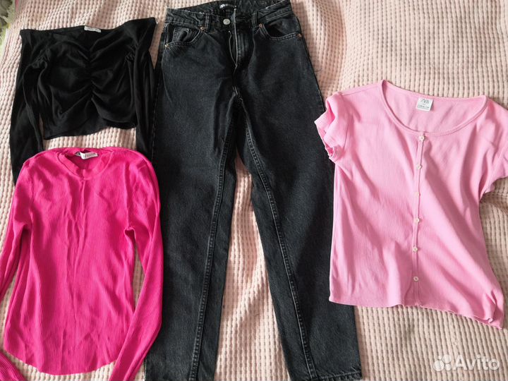 Джинсы zara mom 34