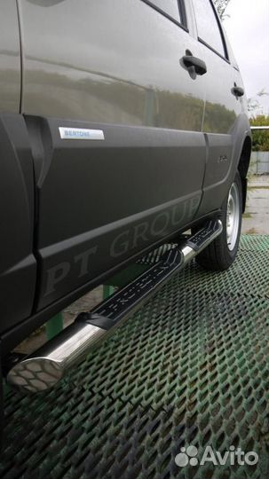 Пороги Chevrolet niva с накладками 76 мм (нпс)