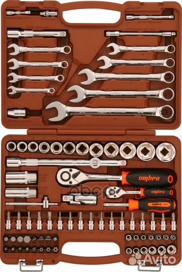 Набор Инструментов 82 Предмета 1/4&1/2dr Ombra