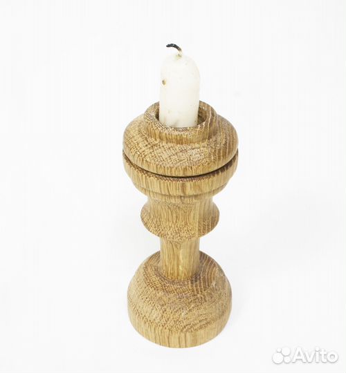 Подсвечник на одну свечу, дерево, высота 14 см, ди