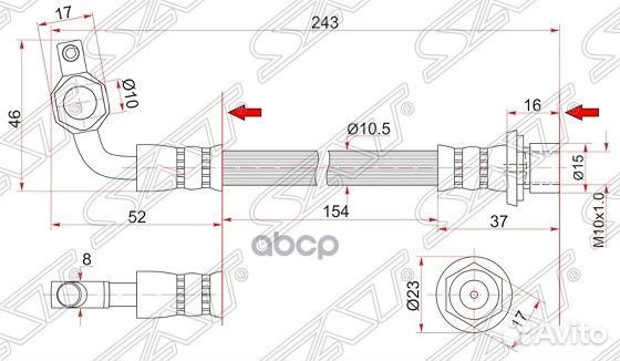Шланг тормозной задний (Таиланд) toyota estima