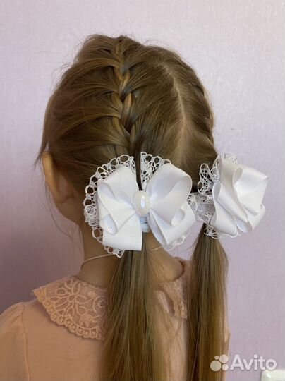 Бант для волос детский для девочек на резинке